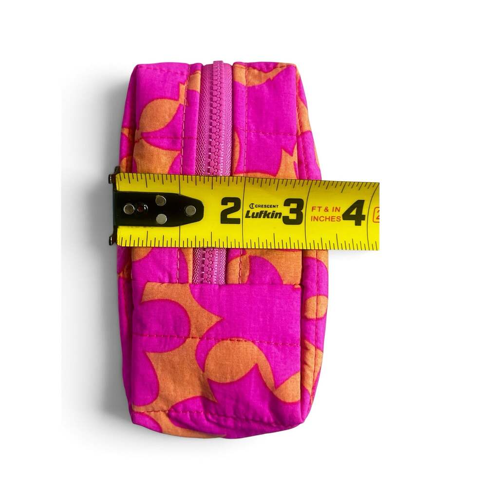 NEW Benefit Cosmetics Pink Orange Floral Quilted Makeup Bag Cosmetic Pouch - Picture 7 of 9